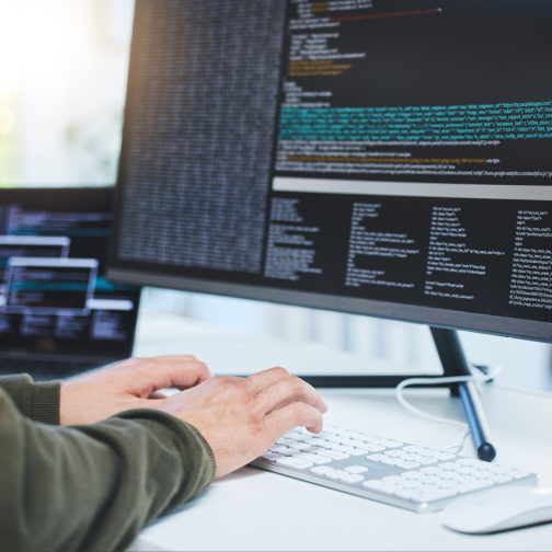 Developer working on code