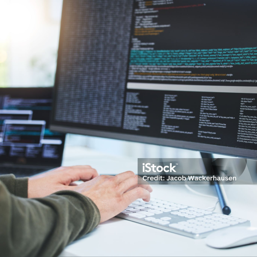 Developer working on code